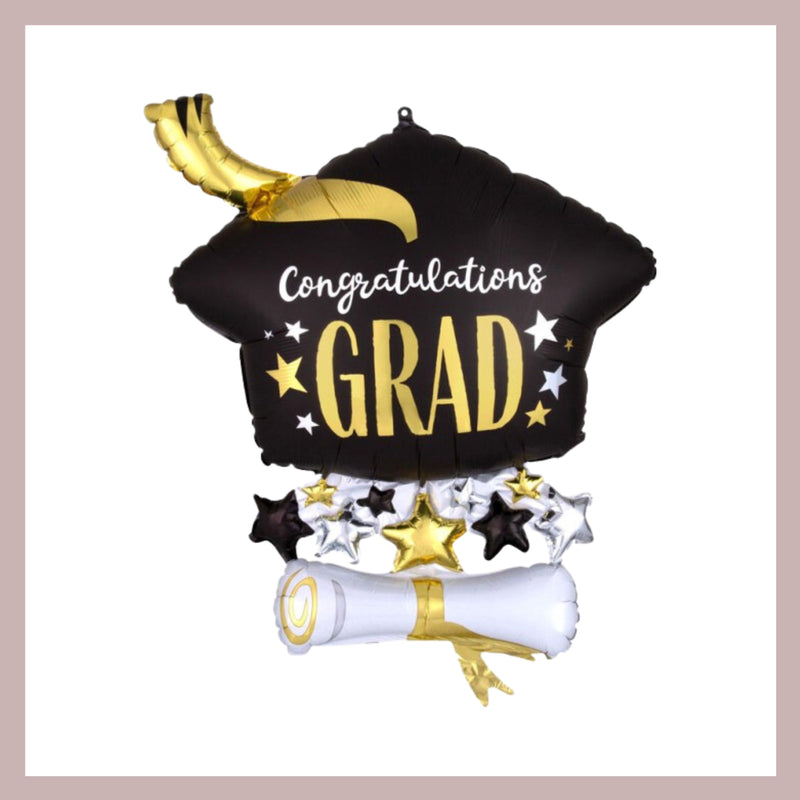 Palloncino Mylar Tocco con Diploma e Stelle