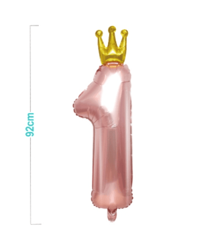 Mylar 1° Compleanno Rosa Corona