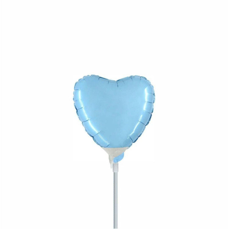 Mini Shape Mylar Cuore 4'' Celeste Liscio - The Colours of Balloons