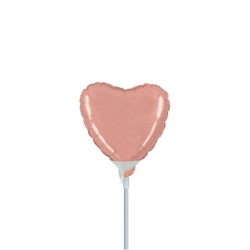 Mini Shape Mylar Cuore 4'' Oro Rosa Liscio - The Colours of Balloons