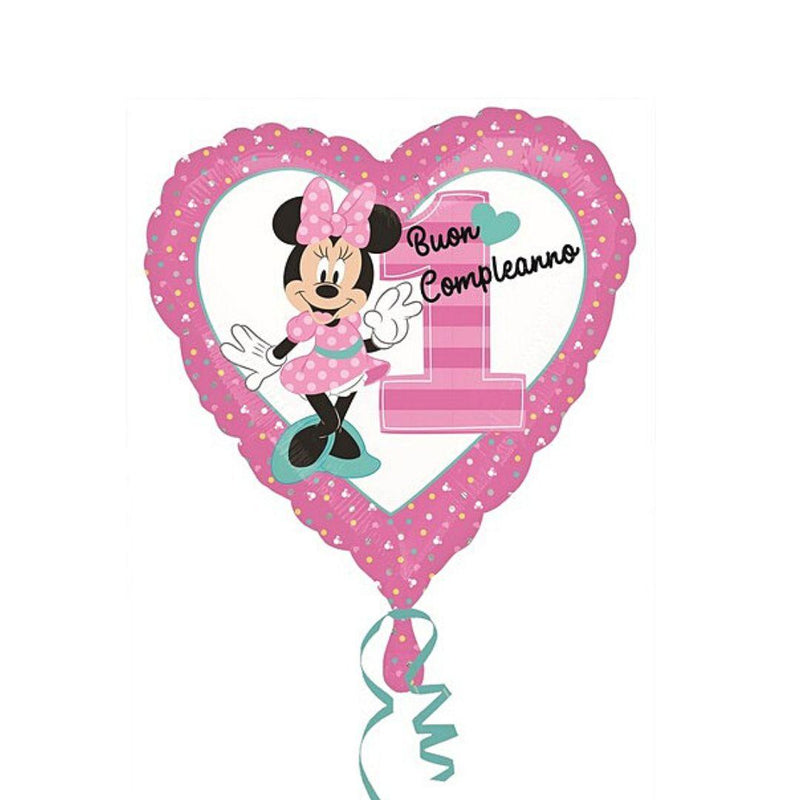 Minnie 1 Compleanno 1 Pallone foil 19'' 48 cm - The Colours of Balloons