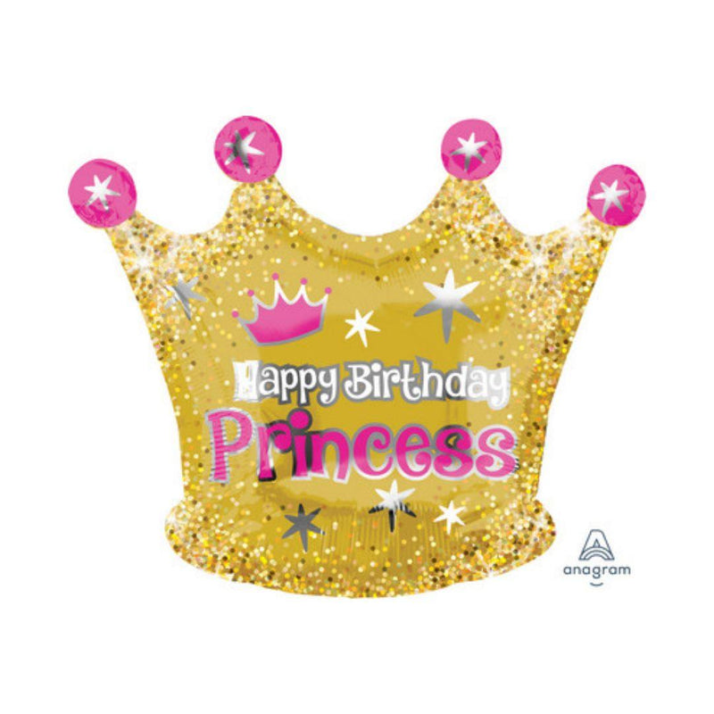 Palloncino Foil Junior Shape 50 x 40 cm Happy Birthday Crown 1 pz - The Colours of Balloons