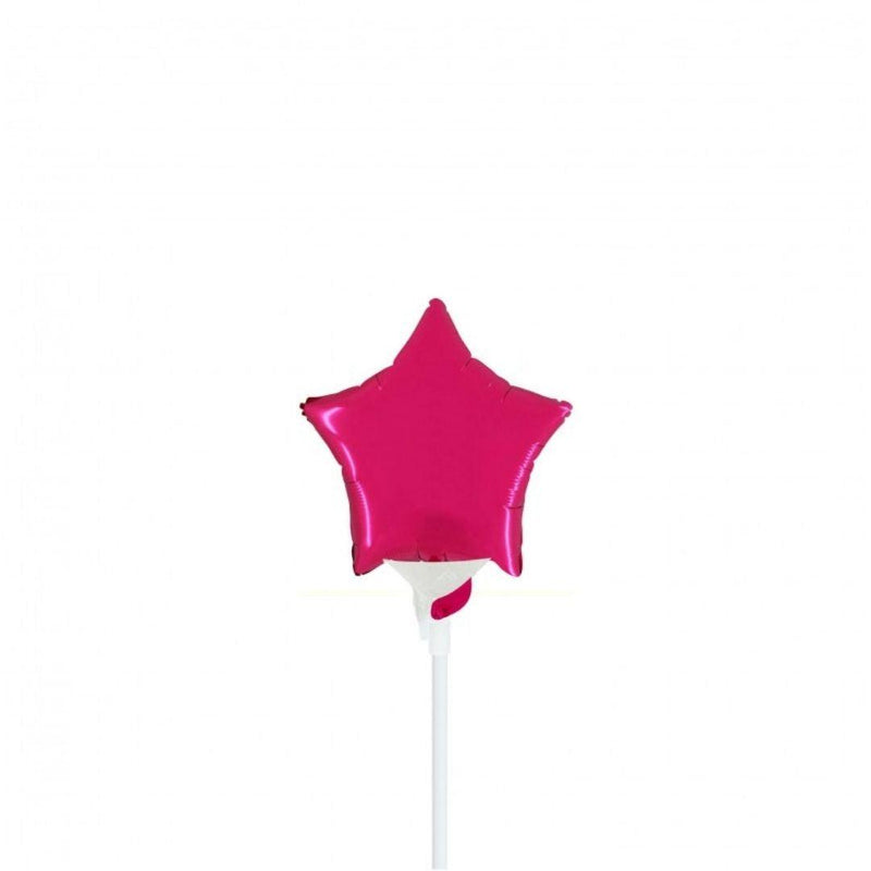 Mini Shape Mylar Stella 4'' Magenta Liscio - The Colours of Balloons