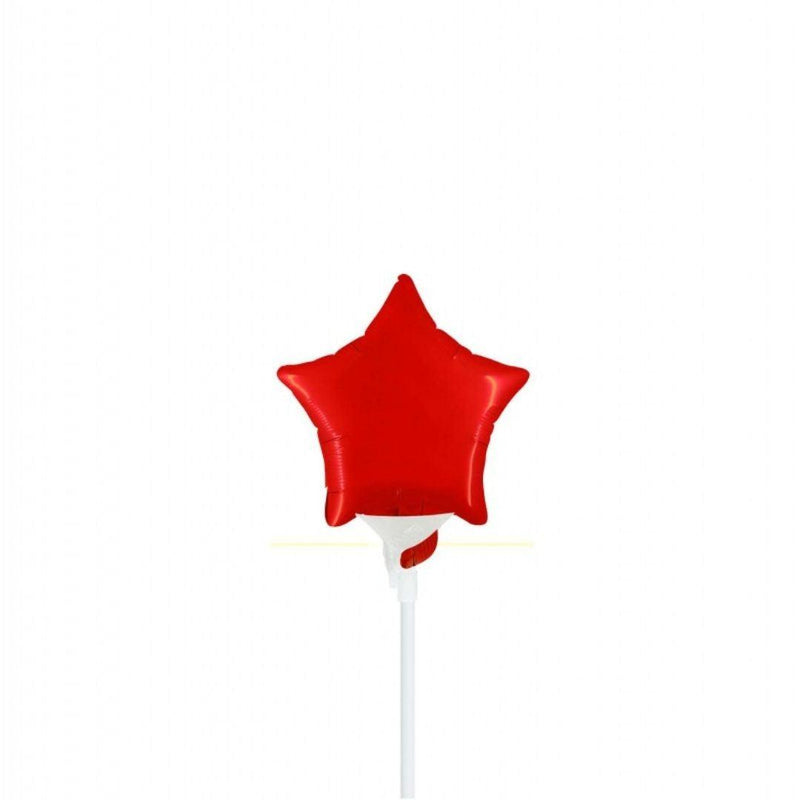 Mini Shape Mylar Stella 4'' Rosso Liscio - The Colours of Balloons