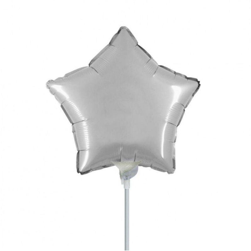 Mini Shape Mylar Stella 9'' Argento Liscio - The Colours of Balloons