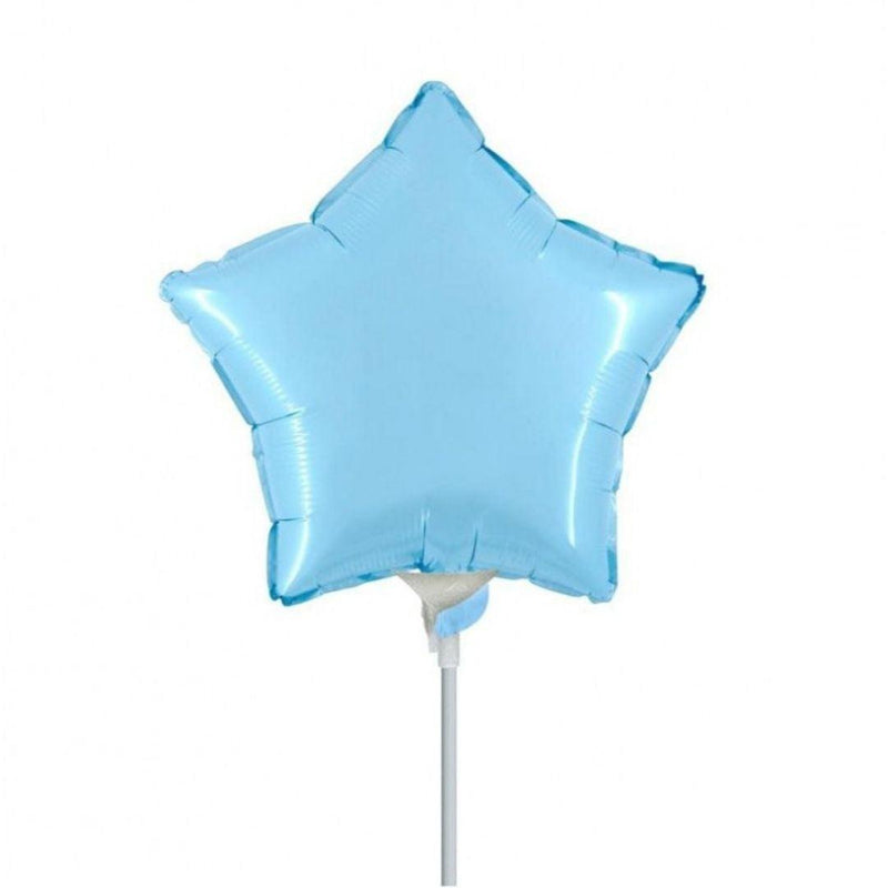 Mini Shape Mylar Stella 9'' Azzurro Liscio - The Colours of Balloons