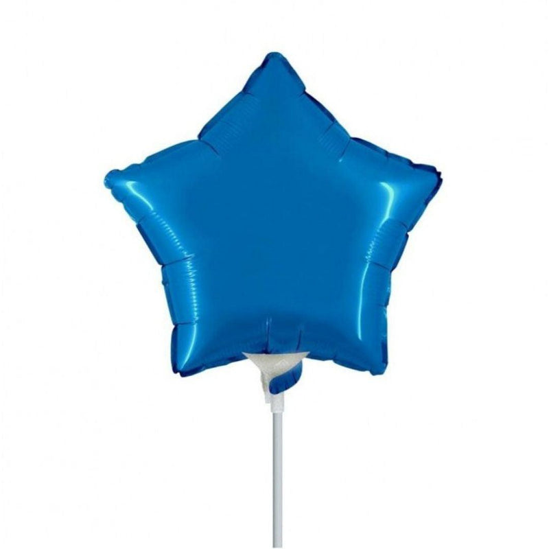 Mini Shape Mylar Stella 9'' Blu Liscio - The Colours of Balloons