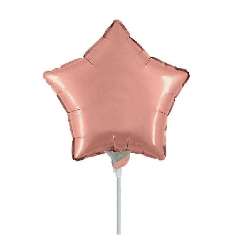 Mini Shape Mylar Stella 9'' Oro Rosa Liscio - The Colours of Balloons