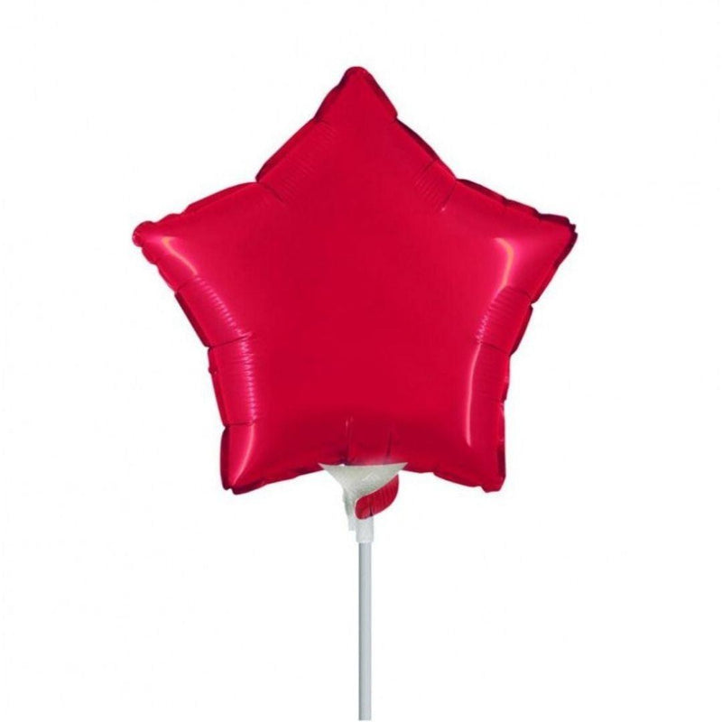 Mini Shape Mylar Stella 9'' Rosso Liscio - The Colours of Balloons