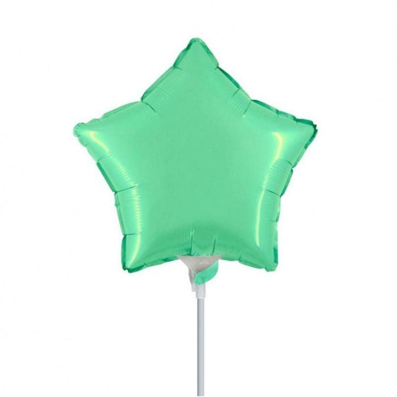 Mini Shape Mylar Stella 9'' Verde Pastello Liscio - The Colours of Balloons