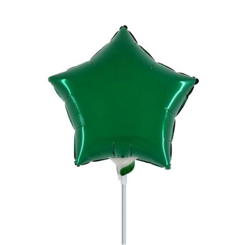 Mini Shape Mylar Stella 9'' Verde Smeraldo Liscio - The Colours of Balloons