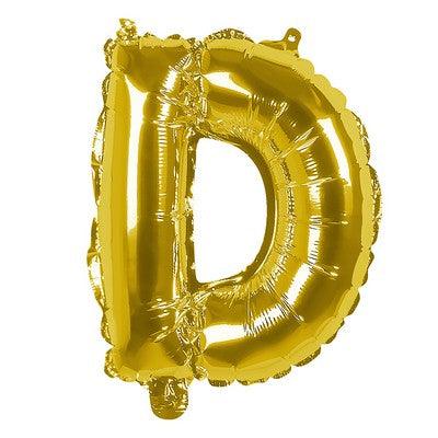 Foil Balloon Letter 'D' Oro (36 cm) - The Colours of Balloons