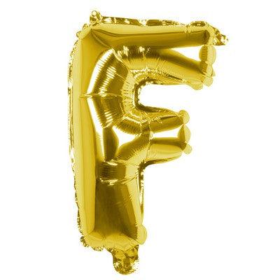 Foil Balloon Letter 'F' Oro (36 cm) - The Colours of Balloons