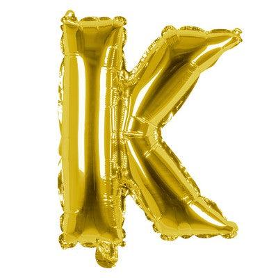 Foil Balloon Letter 'K' Oro (36 cm) - The Colours of Balloons