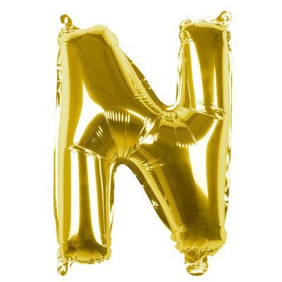 Foil Balloon Letter 'N' Oro (36 cm) - The Colours of Balloons