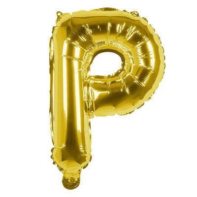 Foil Balloon Letter 'P' Oro (36 cm) - The Colours of Balloons