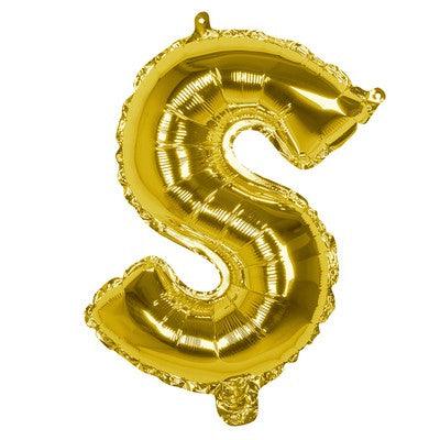 Foil Balloon Letter 'S' Oro (36 cm) - The Colours of Balloons