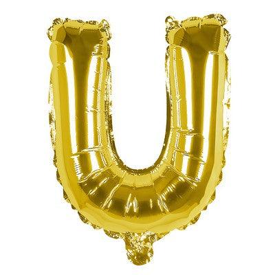 Foil Balloon Letter 'U' Oro (36 cm) - The Colours of Balloons