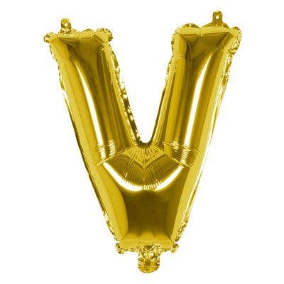 Foil Balloon Letter 'V' Oro (36 cm) - The Colours of Balloons