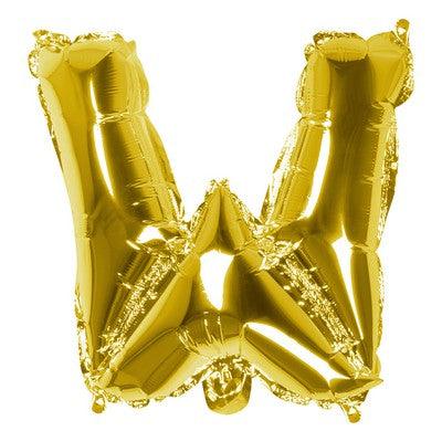 Foil Balloon Letter 'W' Oro (36 cm) - The Colours of Balloons