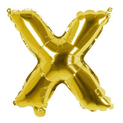 Foil Balloon Letter 'X' Oro (36 cm) - The Colours of Balloons