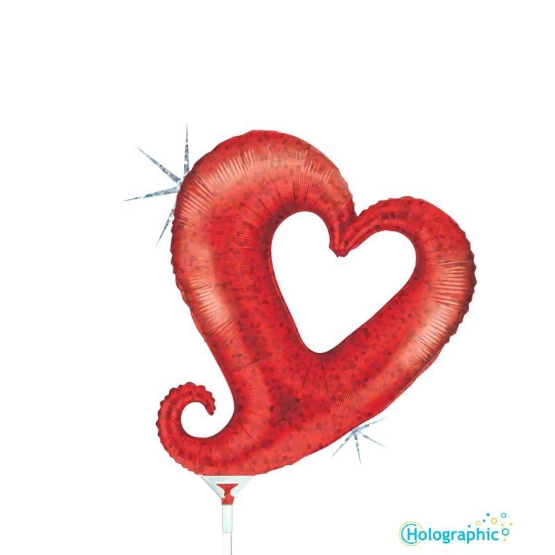 Minishape Sagoma Cuore Rosso Glitter 9'' - The Colours of Balloons