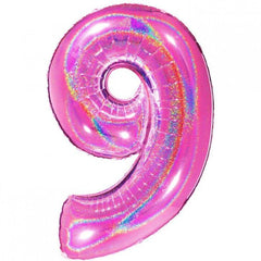 Numero 9 - 100 cm - 40'' Glitter - Vari Colori - The Colours of Balloons