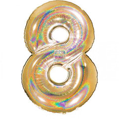 Numero 8 - 100 cm - 40'' Glitter - Vari Colori - The Colours of Balloons