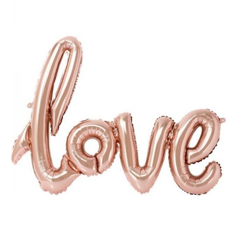 Palloncino Love Corsivo Rose Gold 30'' - The Colours of Balloons